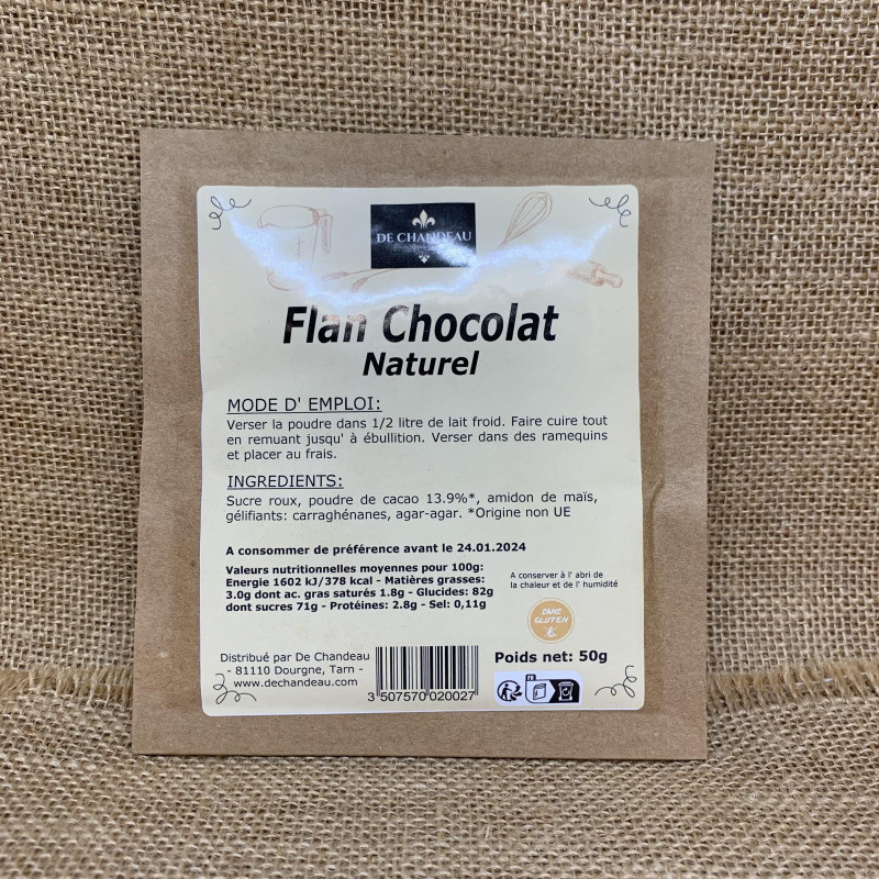 Préparation en poudre pour flan cacao bio