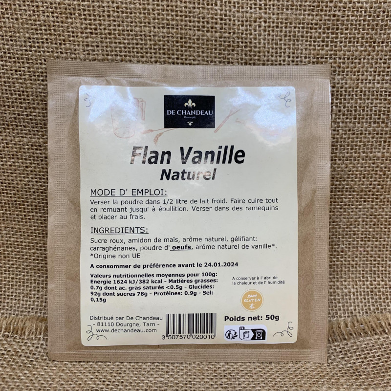 Préparation en poudre pour flan vanille bio